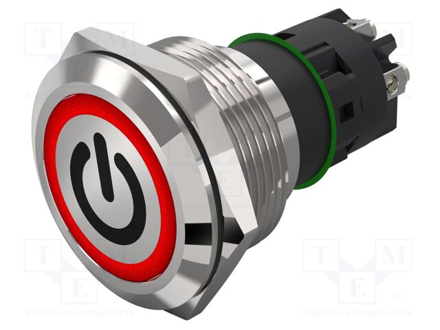 Switch: vandal resistant; Pos: 2; SPDT; 3A/240VAC; 3A/240VDC; red