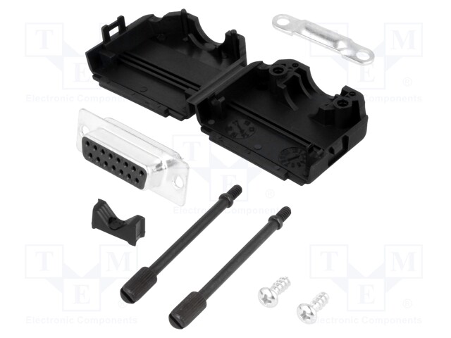 D-Sub; PIN: 15; plug; female; stamped and formed contacts