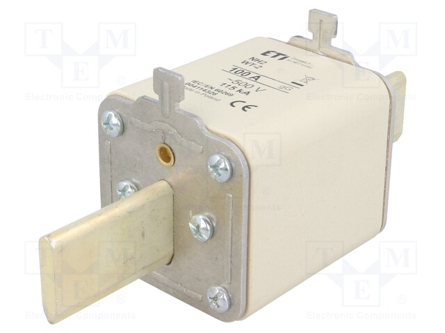 Fuse: fuse; gG; 100A; 500VAC; ceramic,industrial; NH2; WT-NH