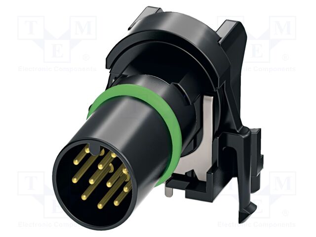 Connector: M12; contact insert; PIN: 12; 30V; angled; IP67; THT; 1.5A
