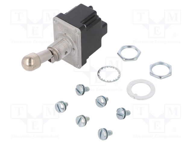 Switch: toggle; Pos: 2; DPDT; ON-ON; 6A/230VAC; 20A/28VDC; -65÷71°C