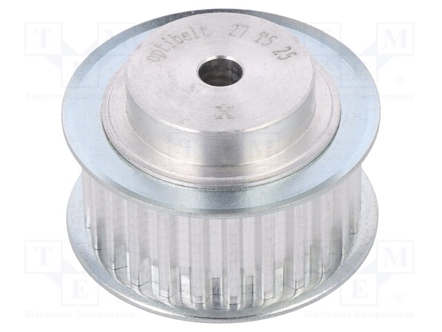 Belt pulley; T5; W: 16mm; whell width: 27mm; Ø: 39mm; aluminium; ZRS