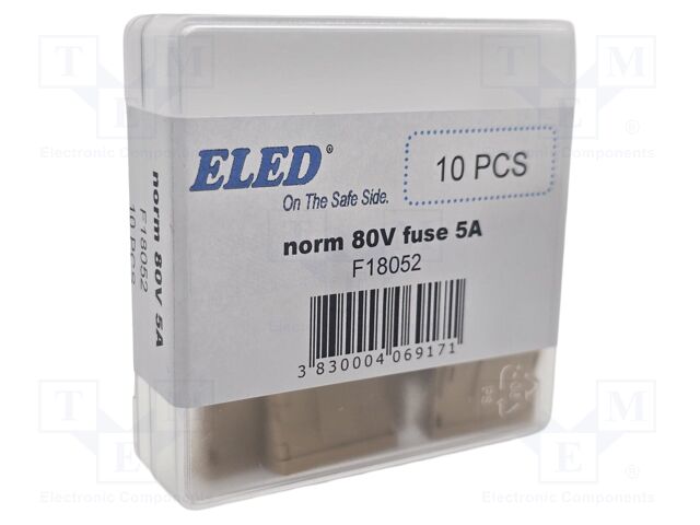 Fuse: fuse; 5A; 80VDC; automotive; 19mm; 19x5.1x20mm