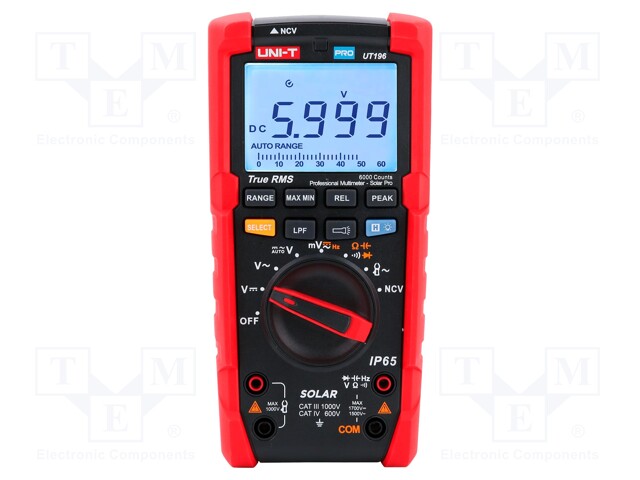 Digital multimeter; LCD; (6000); VDC: 600mV,6V,60V,600V,1.7kV