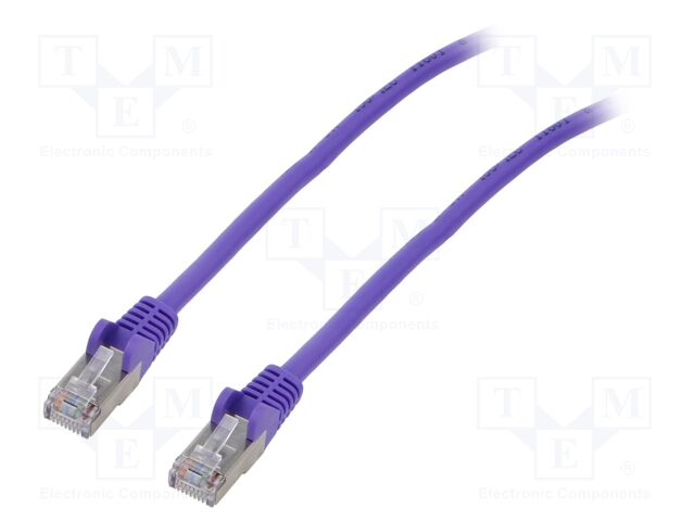 Patch cord; SF/UTP; 5e; stranded; CCA; PVC; violet; 2m; 26AWG