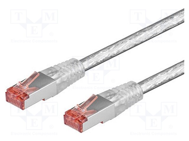 Patch cord; S/FTP; 6; stranded; Cu; LSZH; transparent; 7.5m; 28AWG