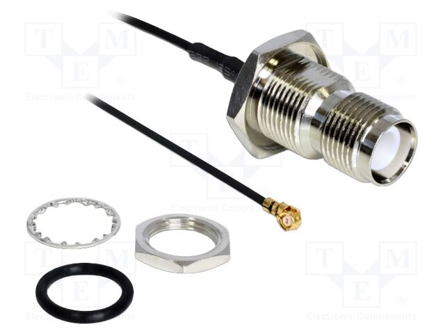 Cable; 200mm; IPEX MHF 1,RP-TNC female; black; with o-ring seal