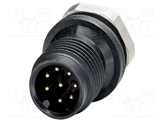 Connector: M12; socket; PIN: 8; male; 30V; straight; IP67; soldering
