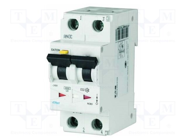RCBO breaker; Inom: 20A; Ires: 300mA; Poles: 2; 240VAC; IP20; 1÷25mm2