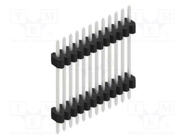 Connector: pin strips; pin header; male; PIN: 12; 1.27mm; THT; 1x12