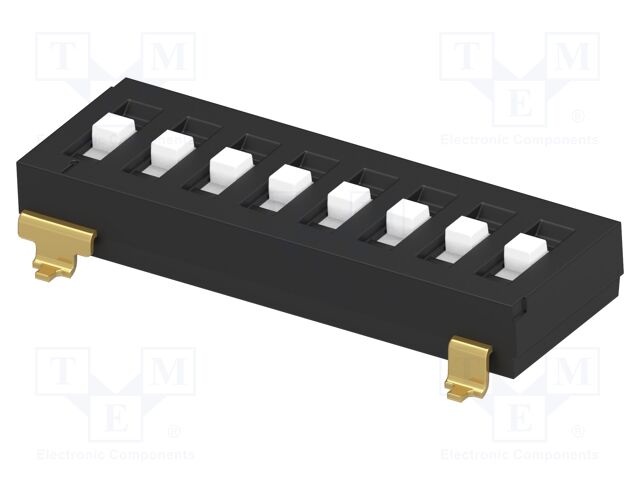 Switch: DIP-SWITCH; Poles number: 8; ON-OFF-ON; 0.1A/50VDC; Pos: 3