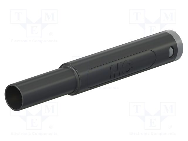 Connector: 4mm banana; plug; 32A; 1kV; black; insulated; 2.5mm2