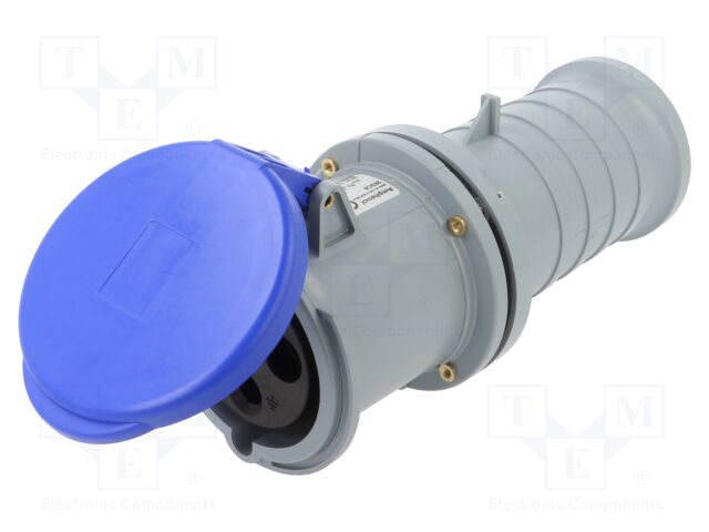 Connector: AC supply 3-phase; plug; female; straight; for cable