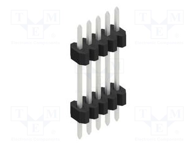 Connector: pin strips; pin header; male; PIN: 5; 1.27mm; THT; 1x5