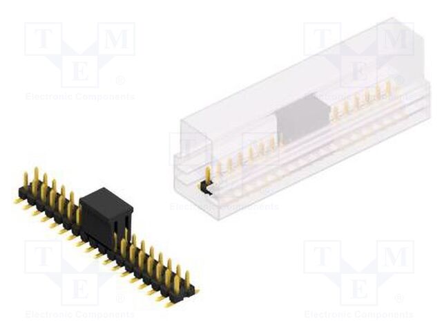 Connector: pin strips; pin header; male; PIN: 36; 2.54mm; SMT; 2x18