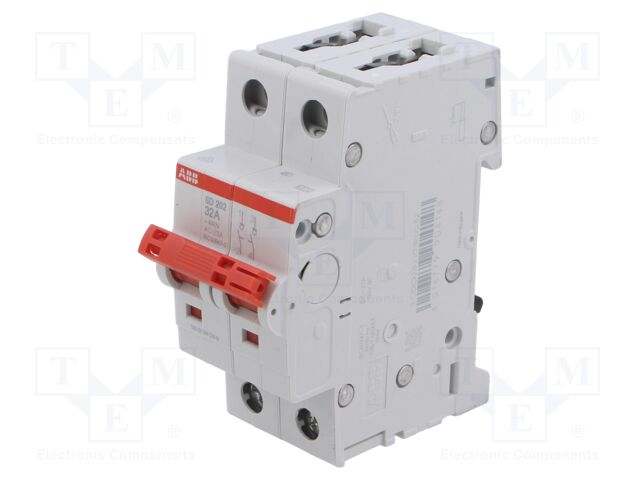 Switch-disconnector; Poles: 2; DIN; 32A; 400VAC; SD200; IP20