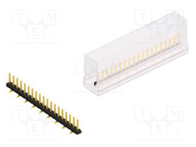 Connector: pin strips; pin header; male; PIN: 19; 2mm; SMT; 1x19