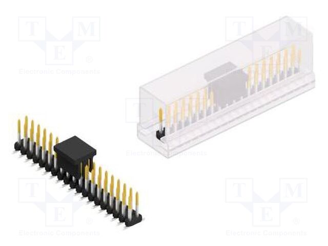 Connector: pin strips; pin header; male; PIN: 38; 2mm; SMT; 2x19