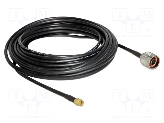Cable; 10m; N male,SMA male; black; Øcable: 4.8mm; 50Ω