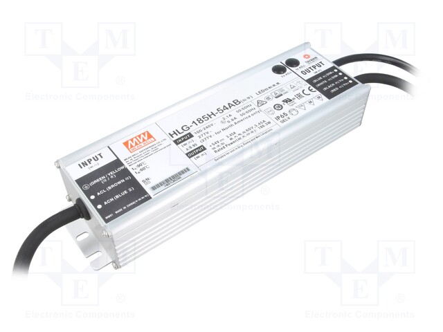 Power supply: switched-mode; LED; 186.3W; 54VDC; 49÷58VDC; IP65