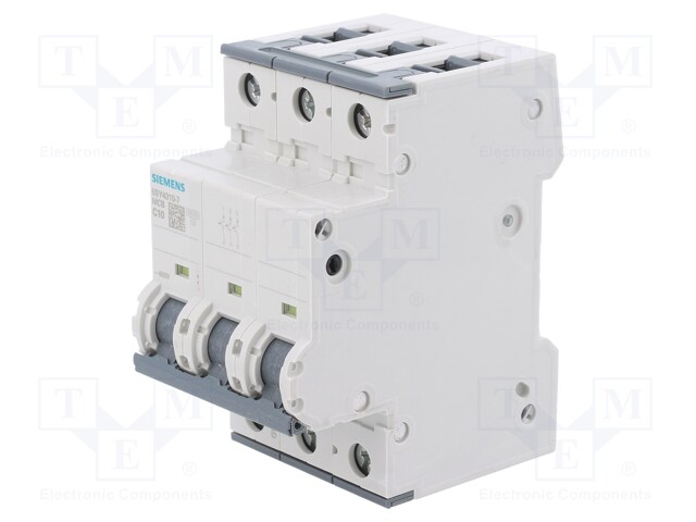 Circuit breaker; 230/400VAC; Inom: 10A; Poles: 3; DIN; Charact: C