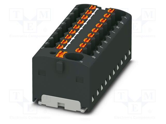 Splice terminal: rail; PA; L: 17.7mm; terminals: 19; W: 43.9mm