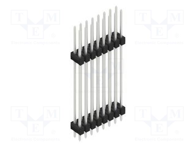 Connector: pin strips; pin header; male; PIN: 16; 2.54mm; THT; 2x8