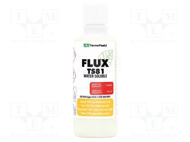 Flux:F-SW13,rosin-free,high-active;liquid;bottle;0.1l