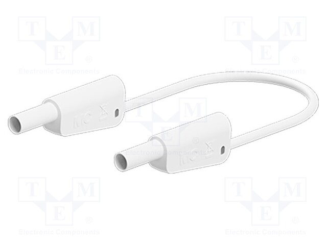 Test lead; 32A; 4mm banana plug-4mm banana plug; Len: 1m; white