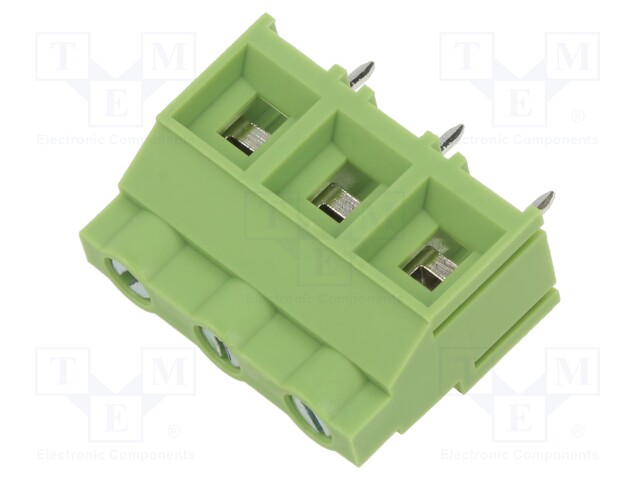 PCB terminal block; angled 90°; 9.52mm; ways: 3; on PCBs; terminal
