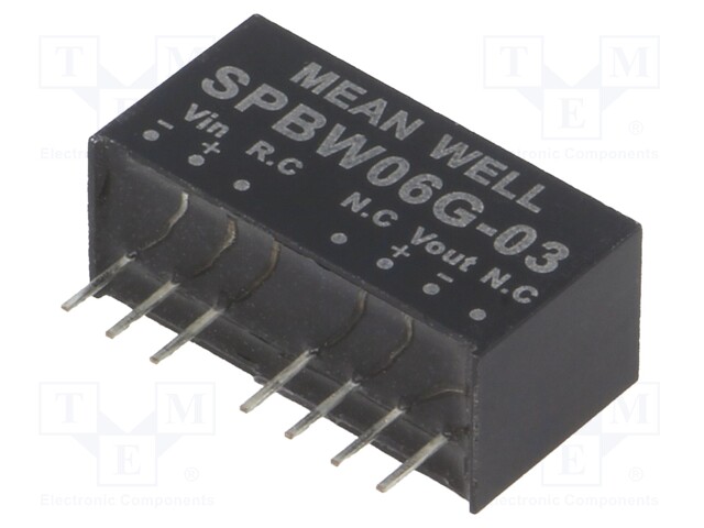 Converter: DC/DC; 6W; Uin: 18÷75V; 3.3VDC; Iout: 0÷1500mA; SIP8; 4.8g