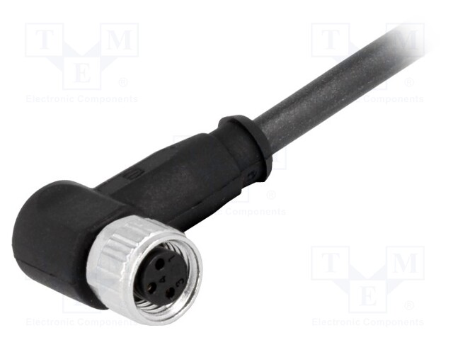 Connector: M8; female; PIN: 3; angled 90°; with lead; plug; 0.5m; TPU