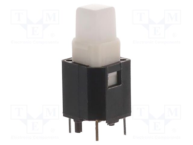 Switch: push-button; Pos: 2; SPST; 0.001A/20VDC; white; PCB; 1.25N