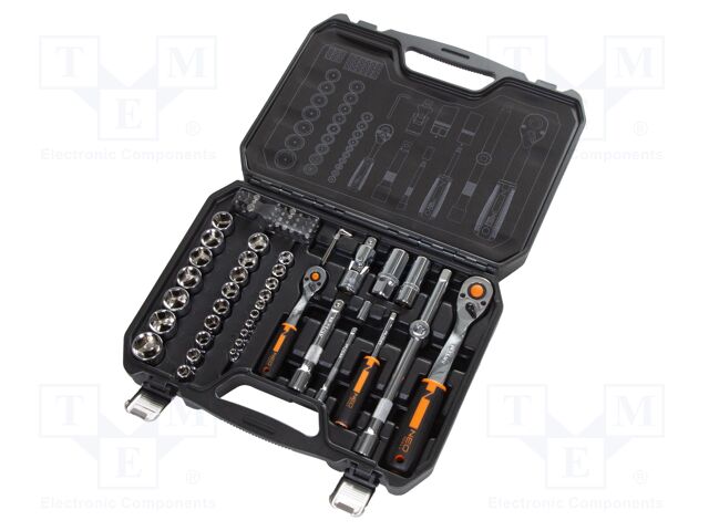 Wrenches set; 6-angles,socket spanner; Mounting: 1/2",1/4"