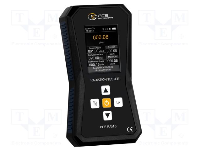 Meter: radation; LCD 2,8"; 0÷10mSv/h,48÷1500keV; Meas.accur: ±30%