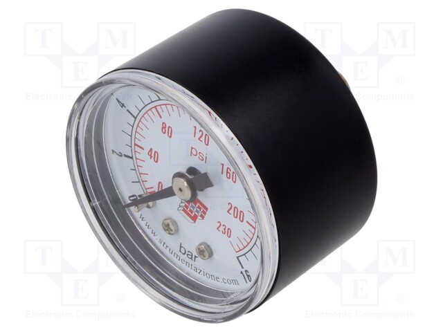 Manometer; Working pressure: 0÷16bar; 40mm; Enclos.mat: plastic