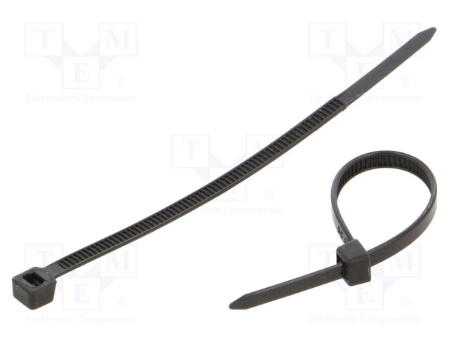 Cable tie; L: 100mm; W: 3.6mm; polyamide; black; 300pcs; UL94V-2