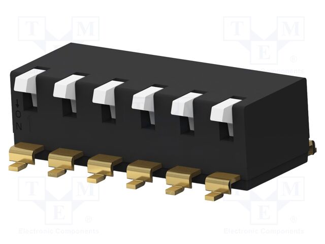 Switch: DIP-SWITCH; Poles number: 6; OFF-ON; 0.025A/24VDC; Pos: 2