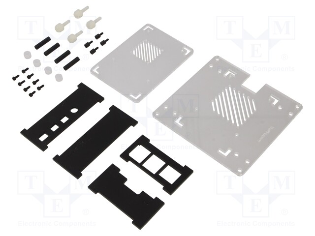 Enclosure: for computer; Raspberry Pi 4 B; acrylic; black