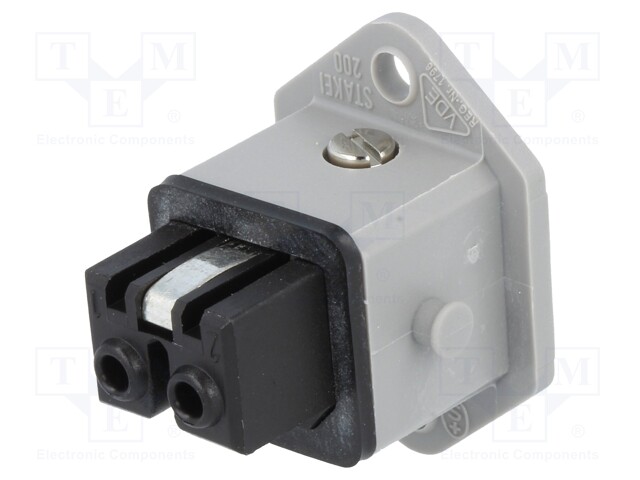 Connector: rectangular; ST; socket; female; PIN: 2; coded; tinned