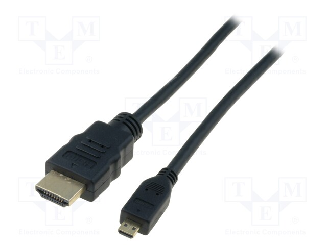 Cable; HDMI 1.4; HDMI micro plug,HDMI plug; 2m; black
