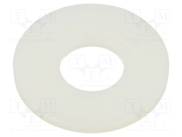 Washer; round; D=25mm; h=2mm; polyamide; natural