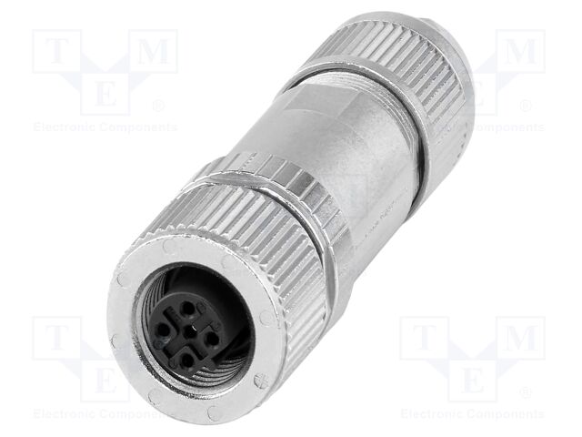Connector: M12; plug; PIN: 3; 48V; straight; IP65; push-lock; B code