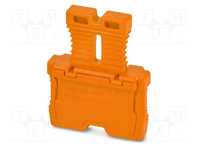 Connector: plug-in; PA; L: 25.5mm; W: 6.3mm; H: 22.4mm; Body: orange