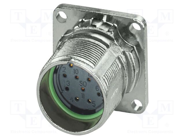 Connector: M23; socket; PIN: 12; crimped; straight; IP68; M23 PRO; 8A