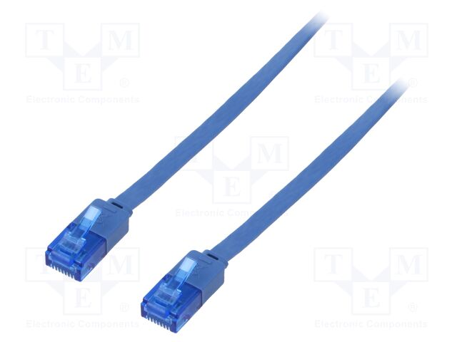 Patch cord; U/UTP; 6a; stranded; Cu; PVC; blue; Len: 5m; 32AWG
