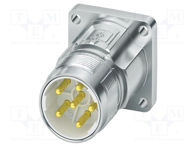 Connector: M23; socket; PIN: 6; crimped; straight; IP68; M23 PRO; 30A