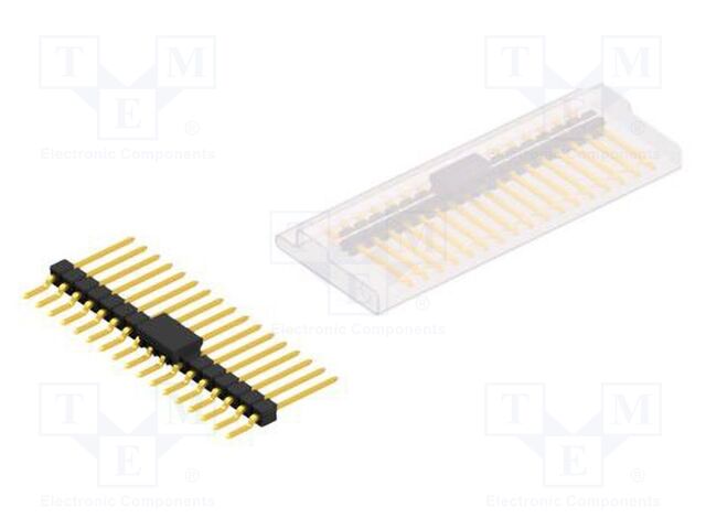 Connector: pin strips; pin header; male; PIN: 17; 2.54mm; SMT; 1x17