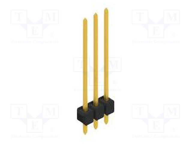 Connector: pin strips; pin header; male; PIN: 3; 2.54mm; THT; 1x3