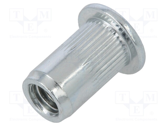 Rivet nuts; steel; Panel cutout diam: 9mm; 20pcs; Thread: M6